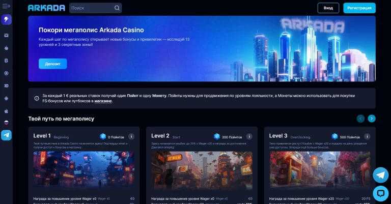 Программа лояльности на игровой площадке Arkada